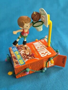 Wheaties Christmas Swishes Basketball Ornament Enesco Hoops Cereal Box